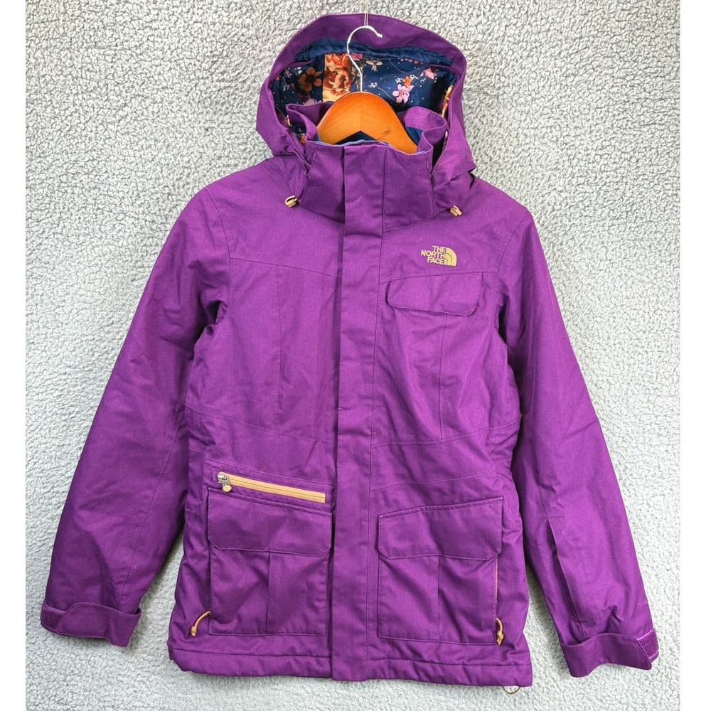 The North Face HyVent Parka Jacket Womens S Purple Waterproof Ski Snow Coat